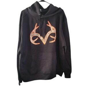 Realtree APX Hoodie Camo‎ Logo Pullover Hunting Outdoors Black XL